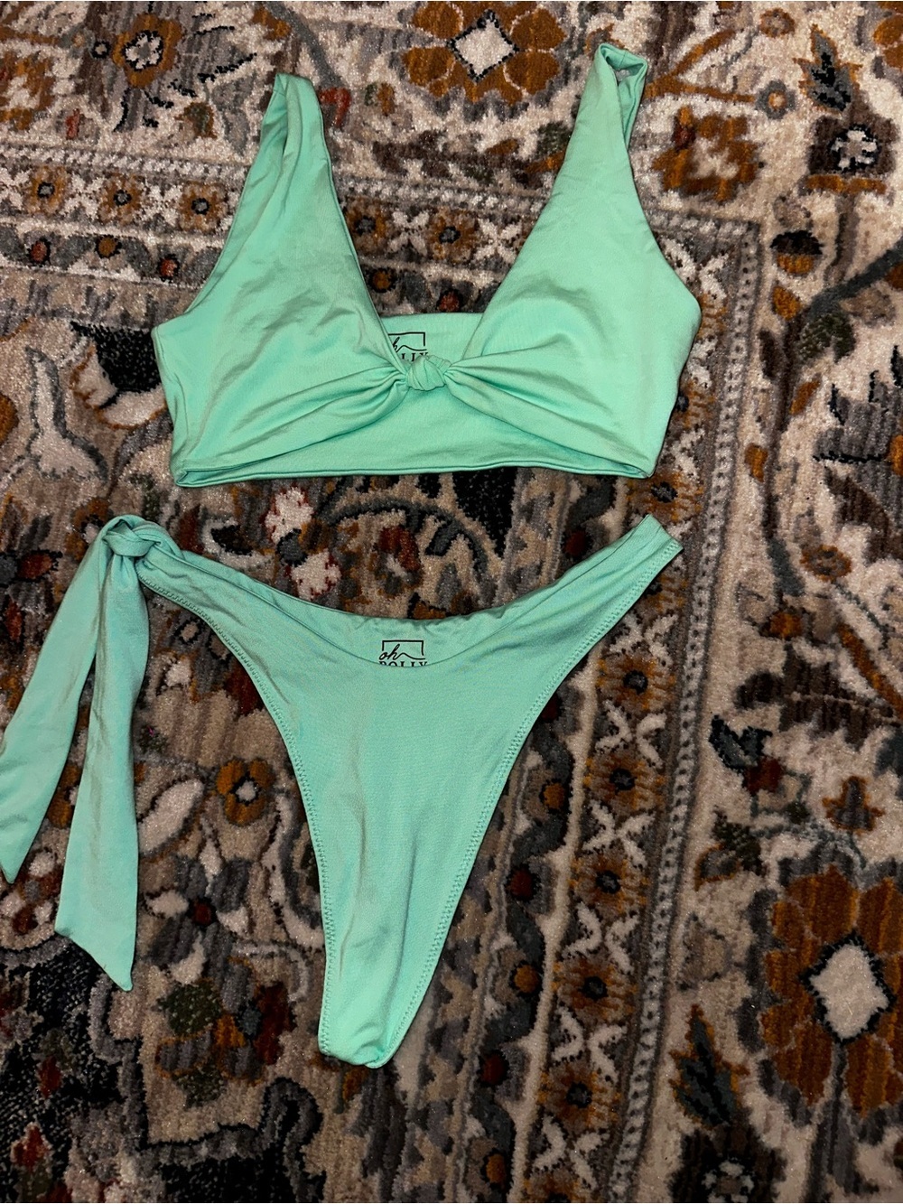Oh Polly Mint Green Twist Bikini Set